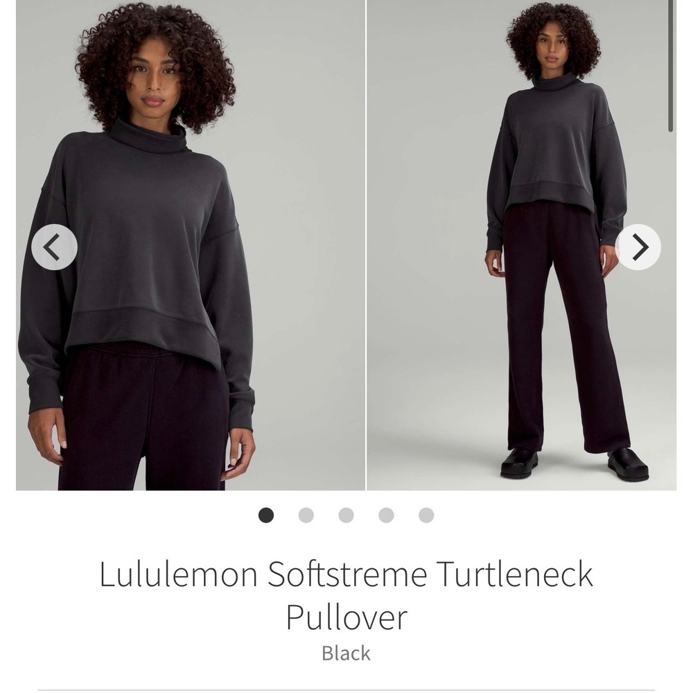 Lululemon Softstreme Turtleneck Pullover Women 6 Black LW3GOVS Sweatshirt